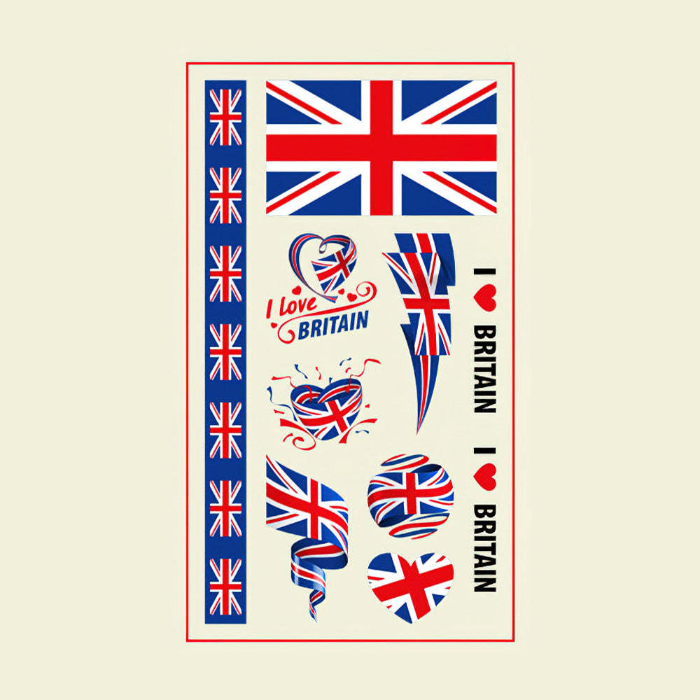 Flag Tattoo Stickers World Cup Soccer Match Party Gifts-U.K. - soufeelus