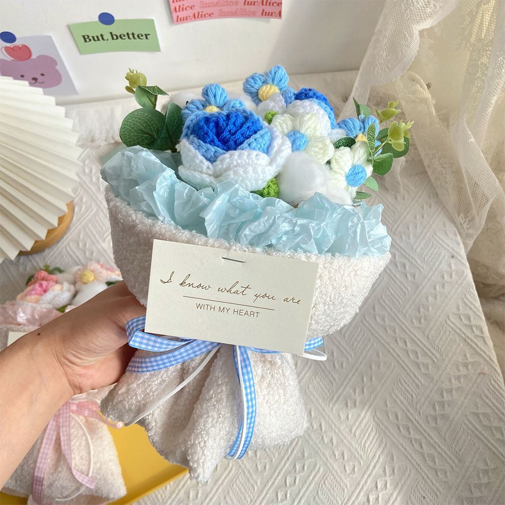 Crochet Flowers Bouquet Handmade Knitted Flowers Bouquet Gift for Her - SantaSocks