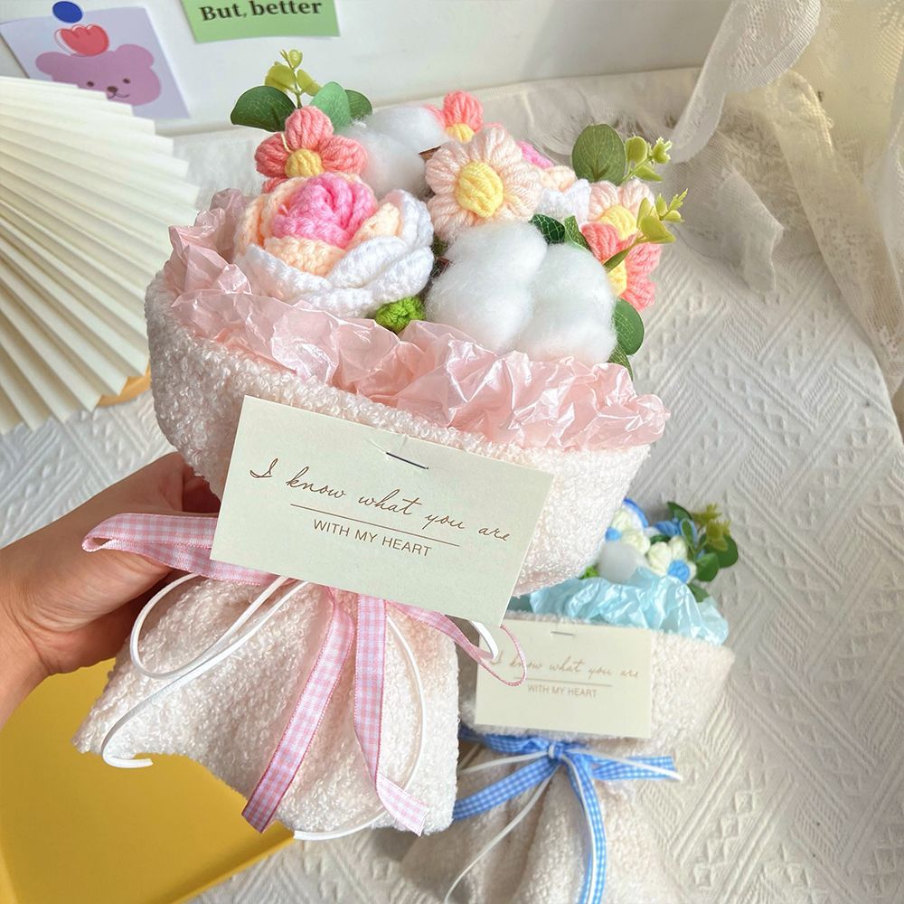 Crochet Flowers Bouquet Handmade Knitted Flowers Bouquet Gift for Her - SantaSocks