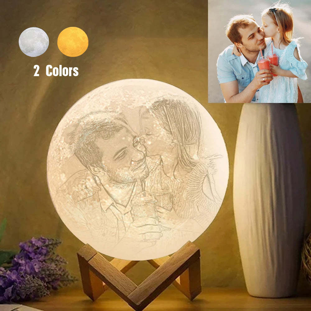 Customized Photo Moon Lamp Birthday Presents for Her - makephotopuzzleuk