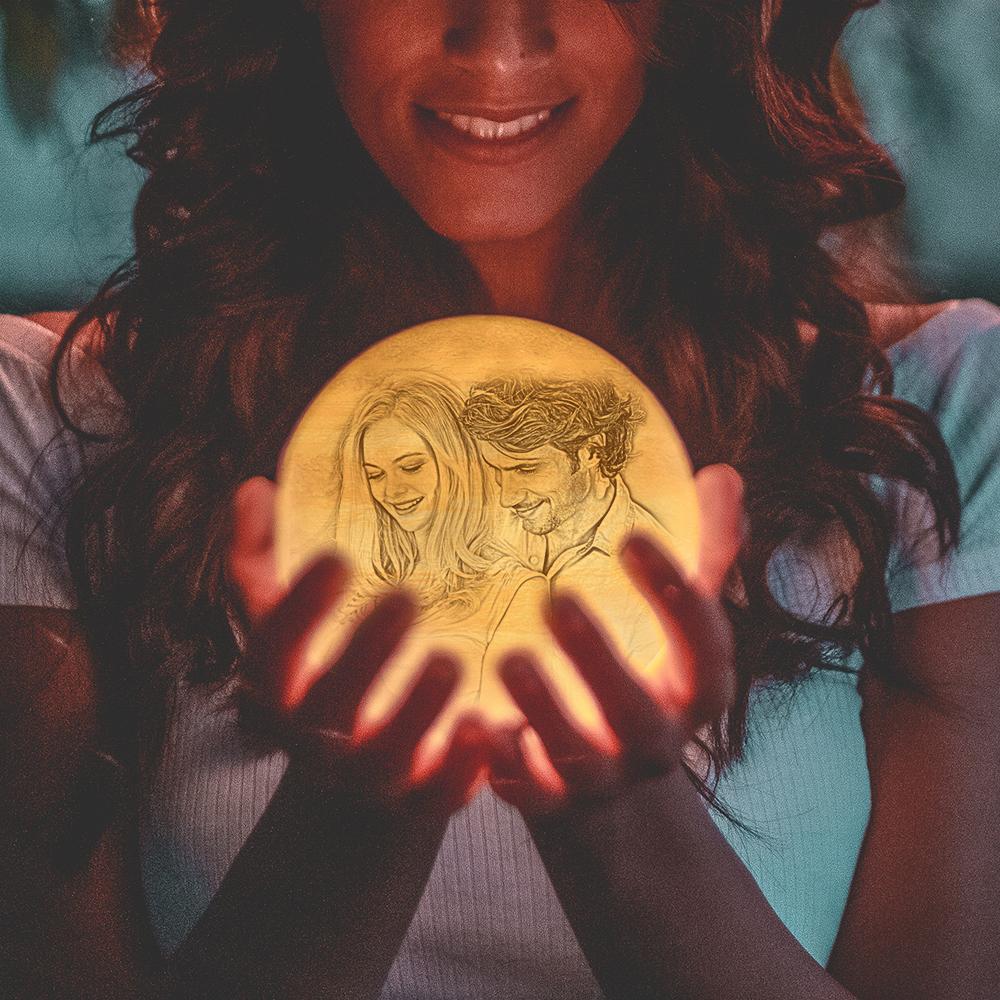 Custom Creative 3D Printed Jupiter Lamp Personalized Gift For Lover - Touch Two Colors (10-15cm) - makephotopuzzleuk