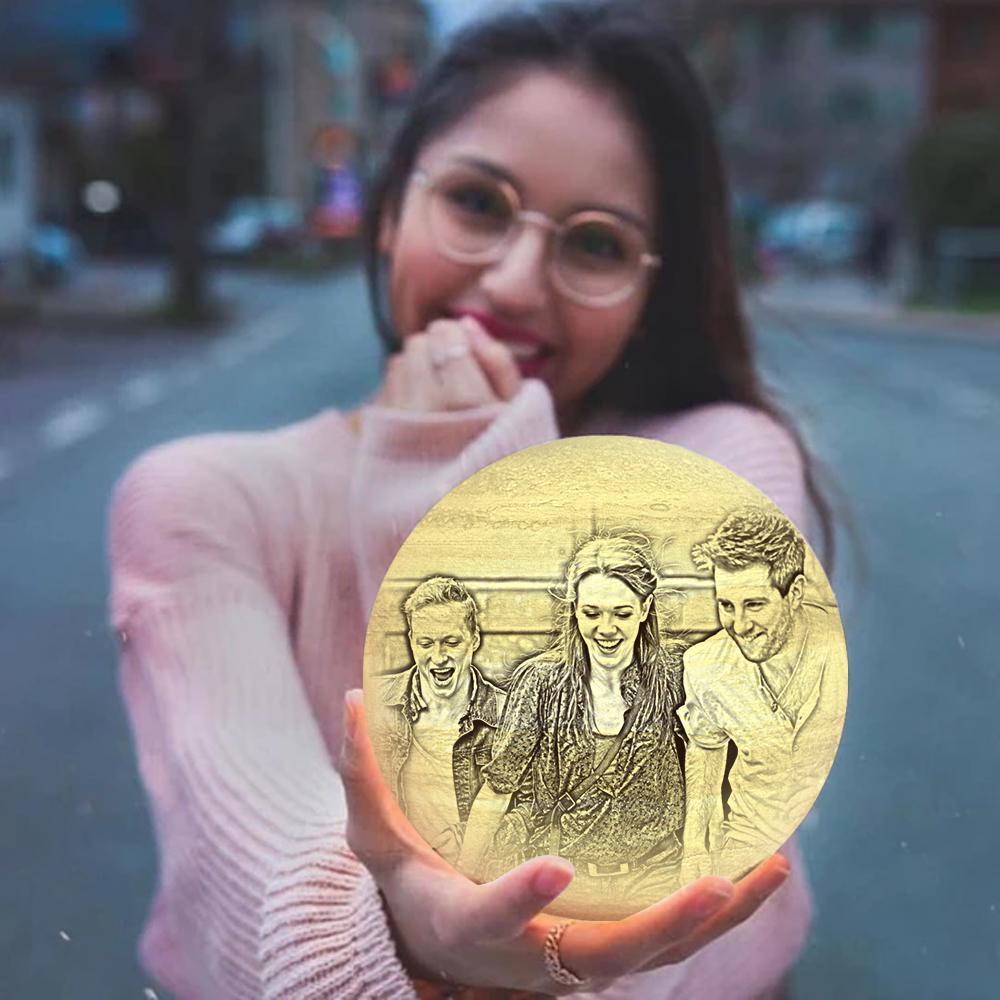 Custom Creative 3D Printed Jupiter Lamp Personalized Gift For Friend - Touch Two Colors (10-15cm) - makephotopuzzleuk