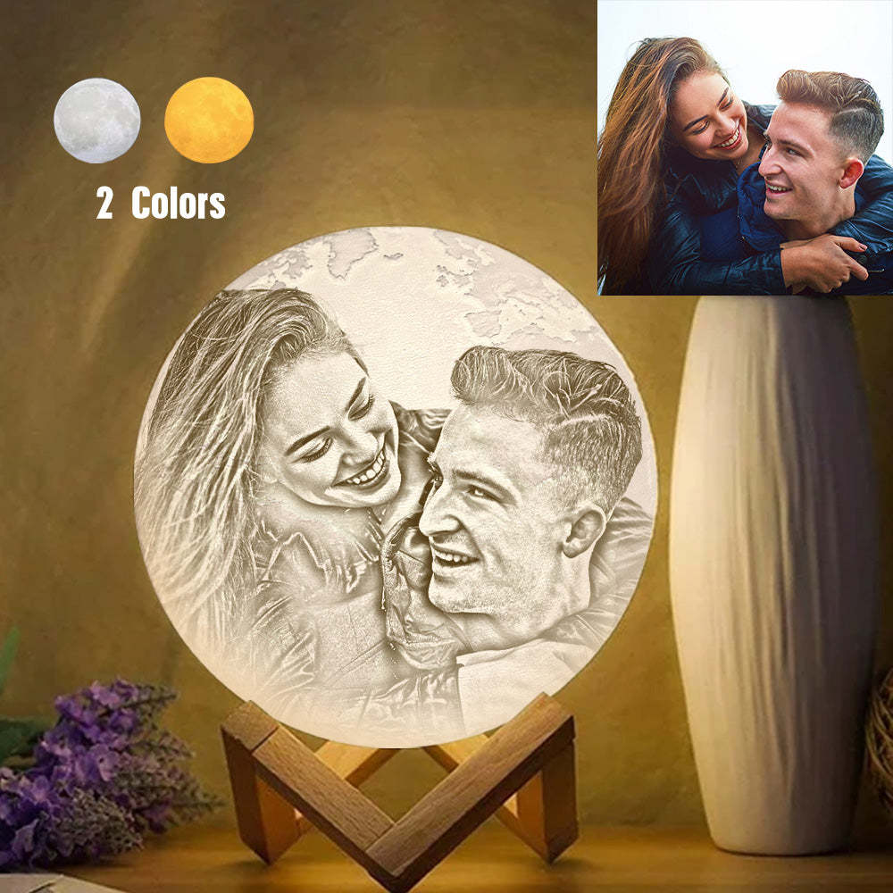 Magic Customized Earth Lamp With Text, Engraved Photo Lamp For Lover - Touch Two Colors (10-15cm) - makephotopuzzleuk