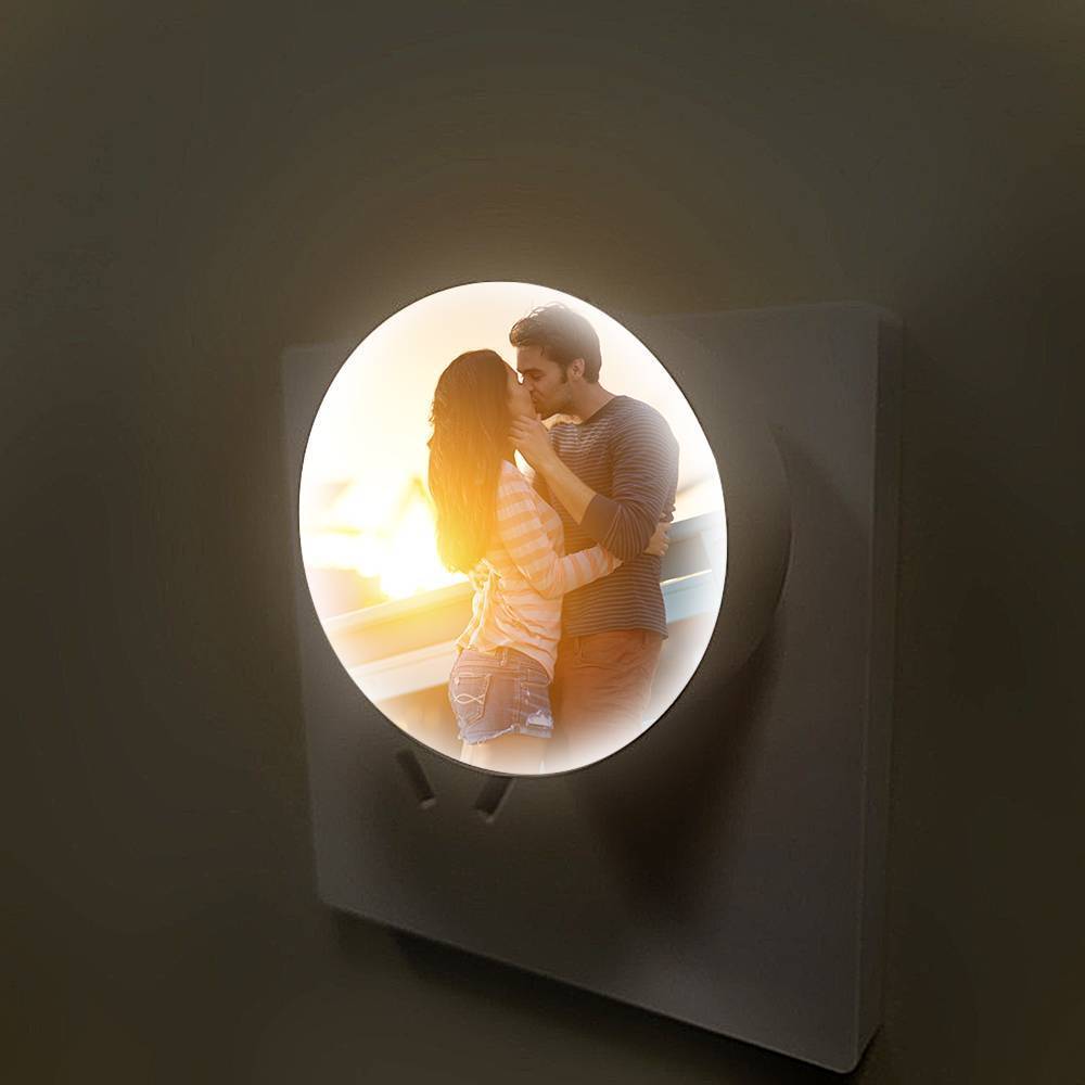 Personalized Photo Night Lamp, Warm Light Round-shaped - makephotopuzzleuk