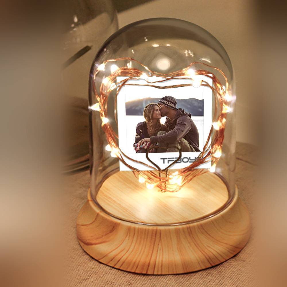 Personalized Photo Night Lamp, Firefly with Heart LED Light - makephotopuzzleuk