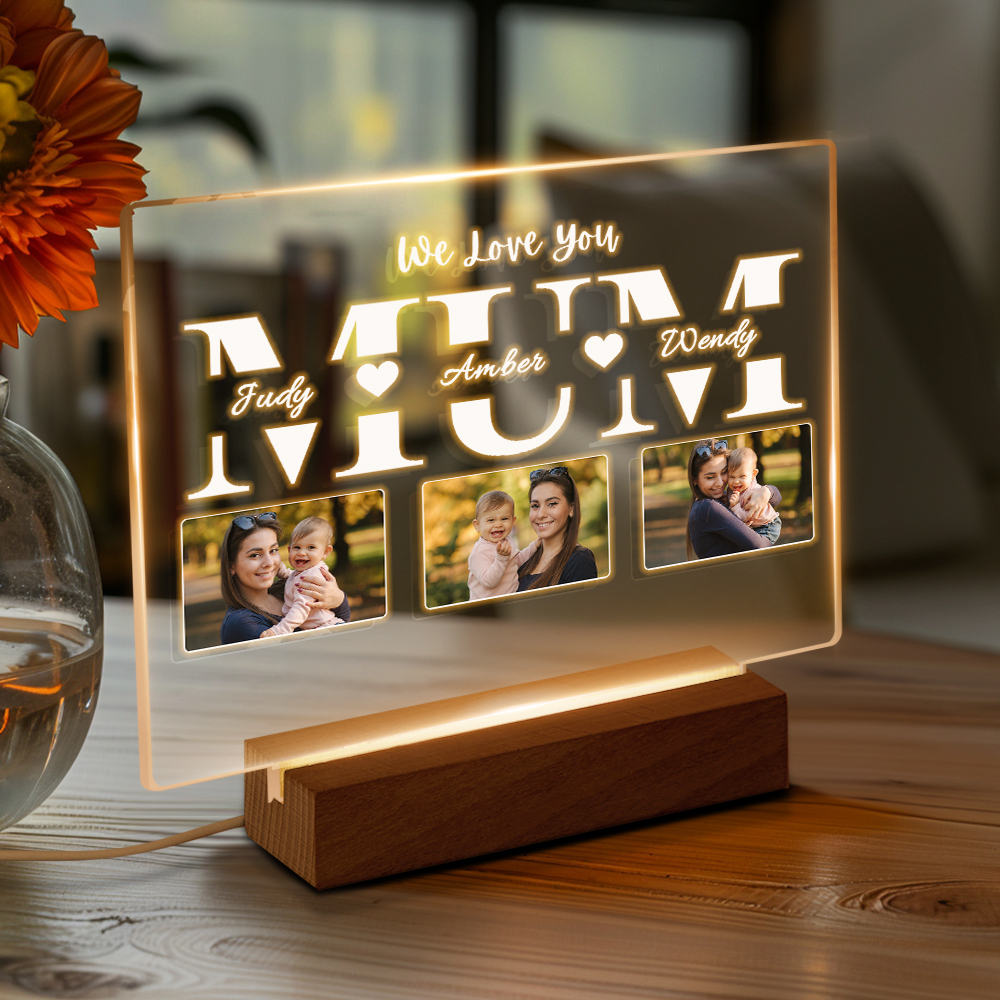 Personalised Acrylic Night Light Gifts For Mom | Custom Gift For Christmas, Mother's Day & Birthday