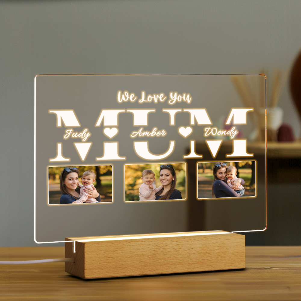 Personalised Acrylic Night Light Gifts For Mom | Custom Gift For Christmas, Mother's Day & Birthday