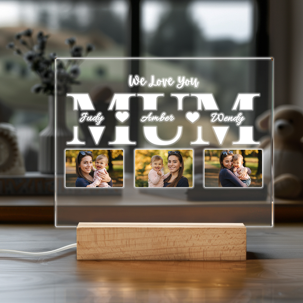 Personalised Acrylic Night Light Gifts For Mom | Custom Gift For Christmas, Mother's Day & Birthday