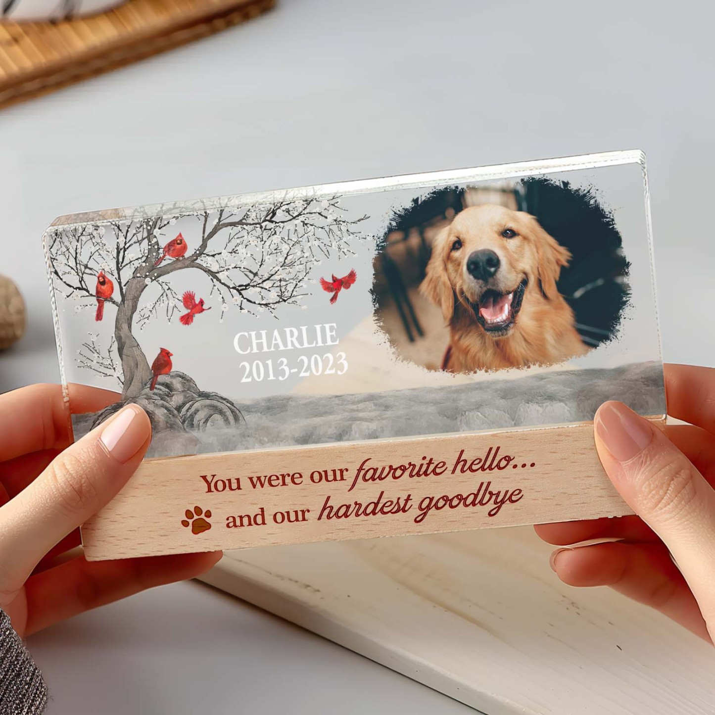 Personalized Pet Photo Night Light Custom Photo Light Memorial Gift for Pet Lover - makephotopuzzleuk