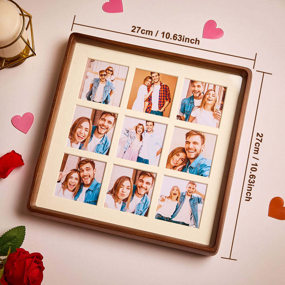 Personalized Photo Collage Photo Frame with Light Gift for Lover - makephotopuzzleuk