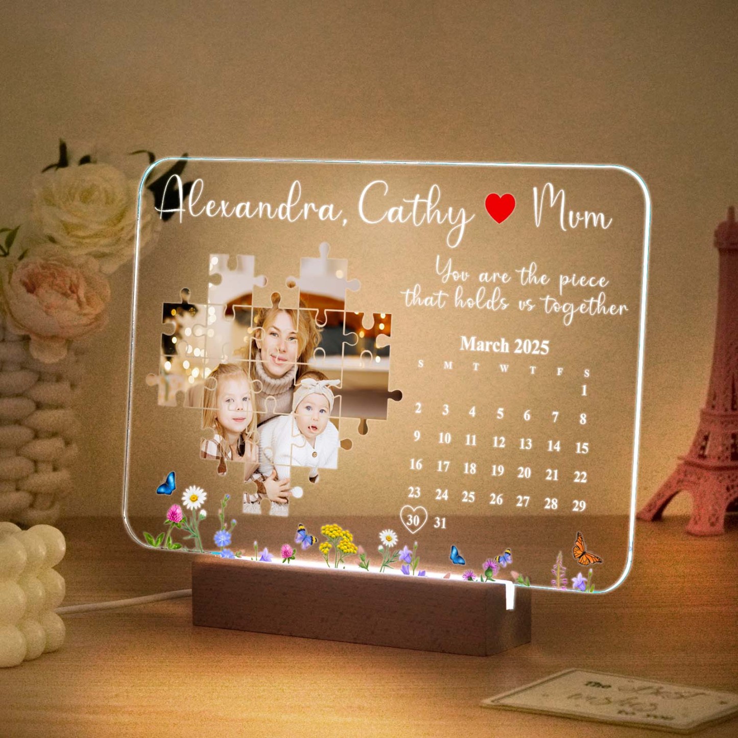 You Are The Piece That Holds Us Together Light Frame Personalised Gifts for Mum