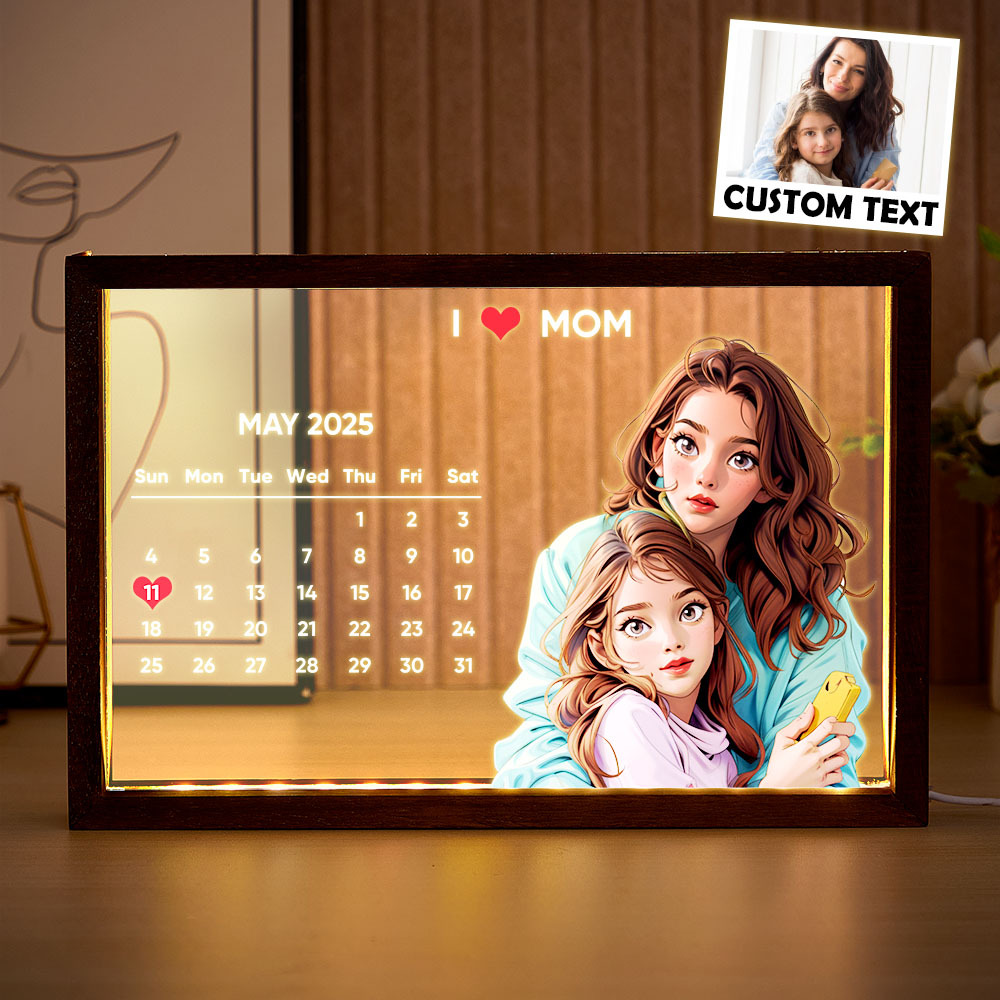 Personalised Comic-Style Night Light | Upload Your Photo & Add Date & Message - Perfect Gift for Couples - makephotopuzzleuk