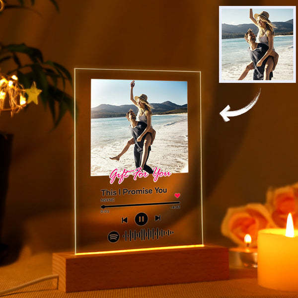 Custom Spotify Code Acrylic Keychain/Plaque/Night Light Personalised Song Engraved Gift For Lover - makephotopuzzleuk