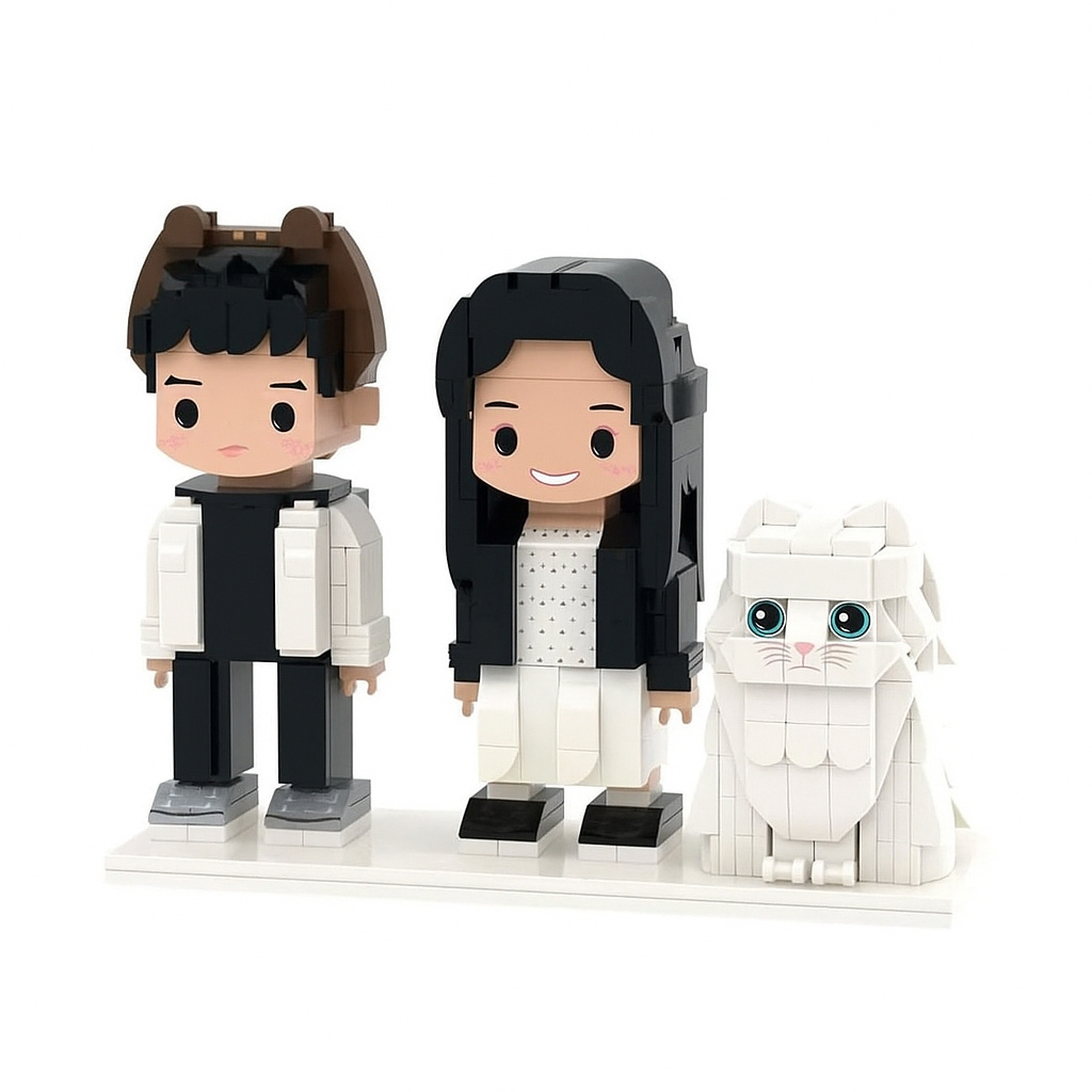 Personalized 1 People Fully Body People With Dog and Cat Pets Family Gifts