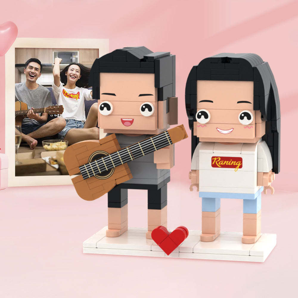 Suprise Valentine's Gifts Customizable Fully Body 2 People Custom Brick Figures Custom Building Block Gifts - minebrickus