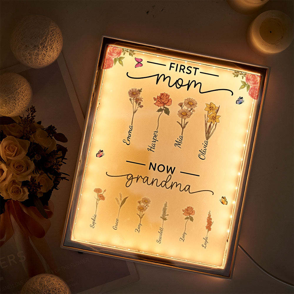 Personalized Lamp First Mom Now Grandma Night Light Mirror Mother's Day Gifts