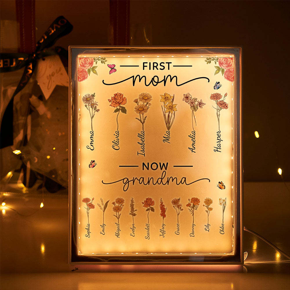 Personalized Lamp First Mom Now Grandma Night Light Mirror Mother's Day Gifts