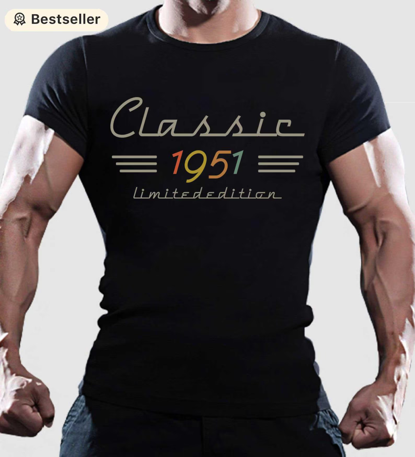 Personalized Classic Tee with Retro Birth Year Graphic, Custom Year Unique Birthday Gift for Dad - makephotopuzzleuk