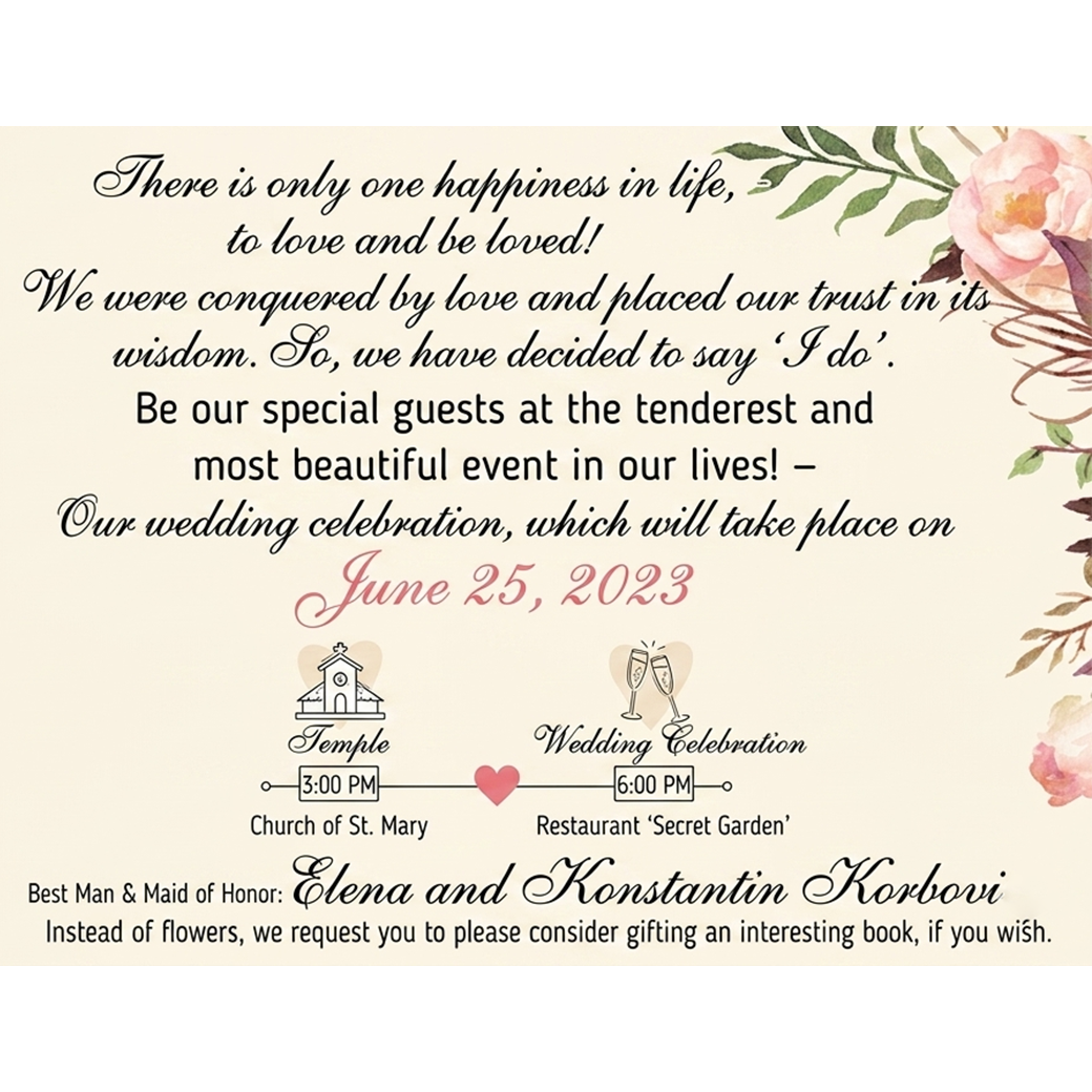 Custom Photo Illustration Save the Date Wedding Invitation