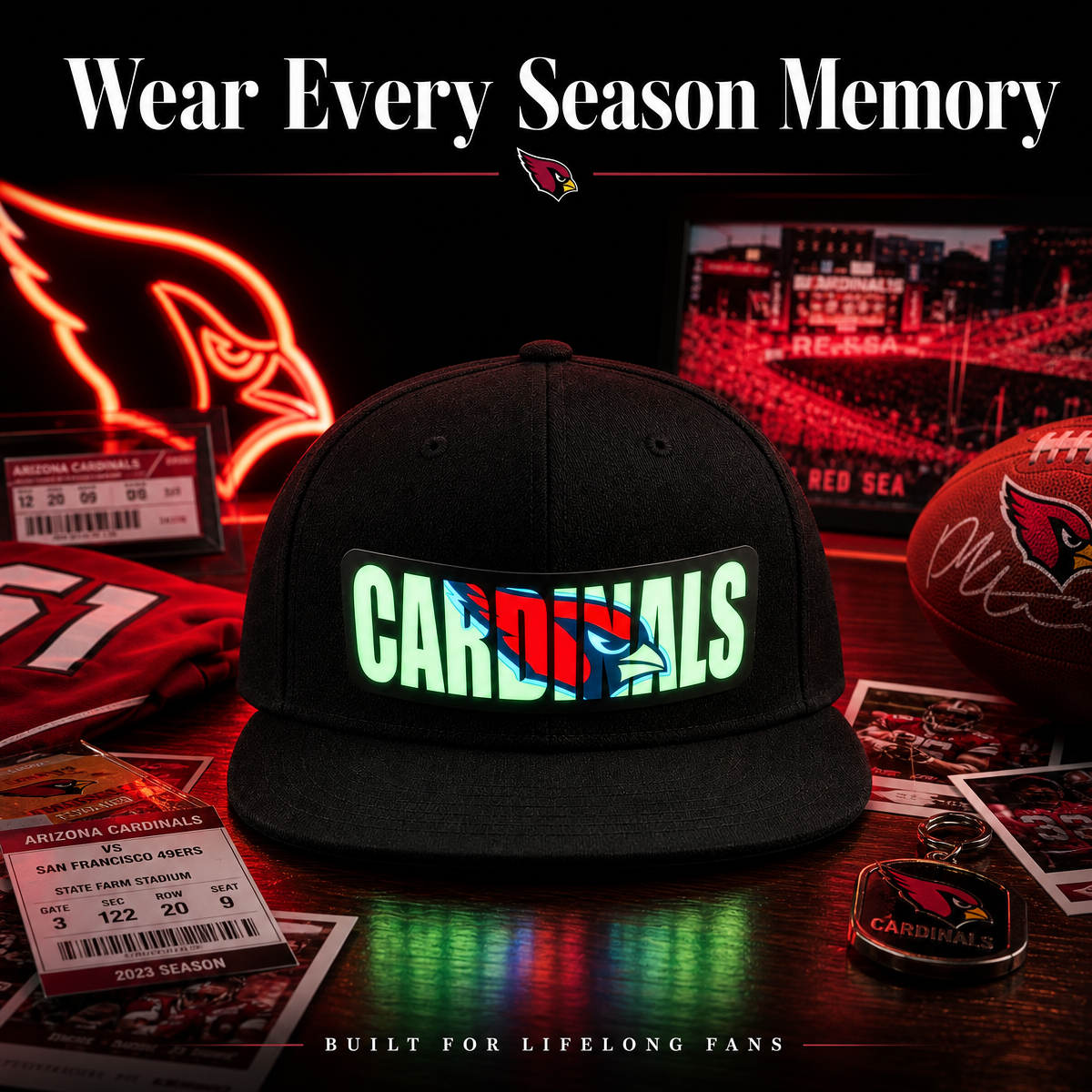 Football Fan LED Light-Up Snapback Cap - makephotopuzzleuk