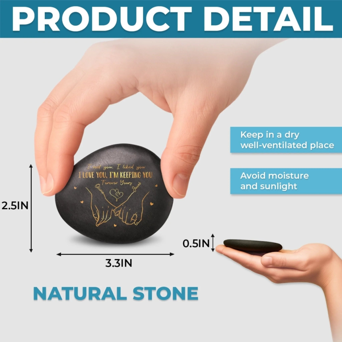 Custom Printed Rock Personalized Anniversary Wedding Gifts For Husband And Wife, Him And Her - makephotopuzzleuk