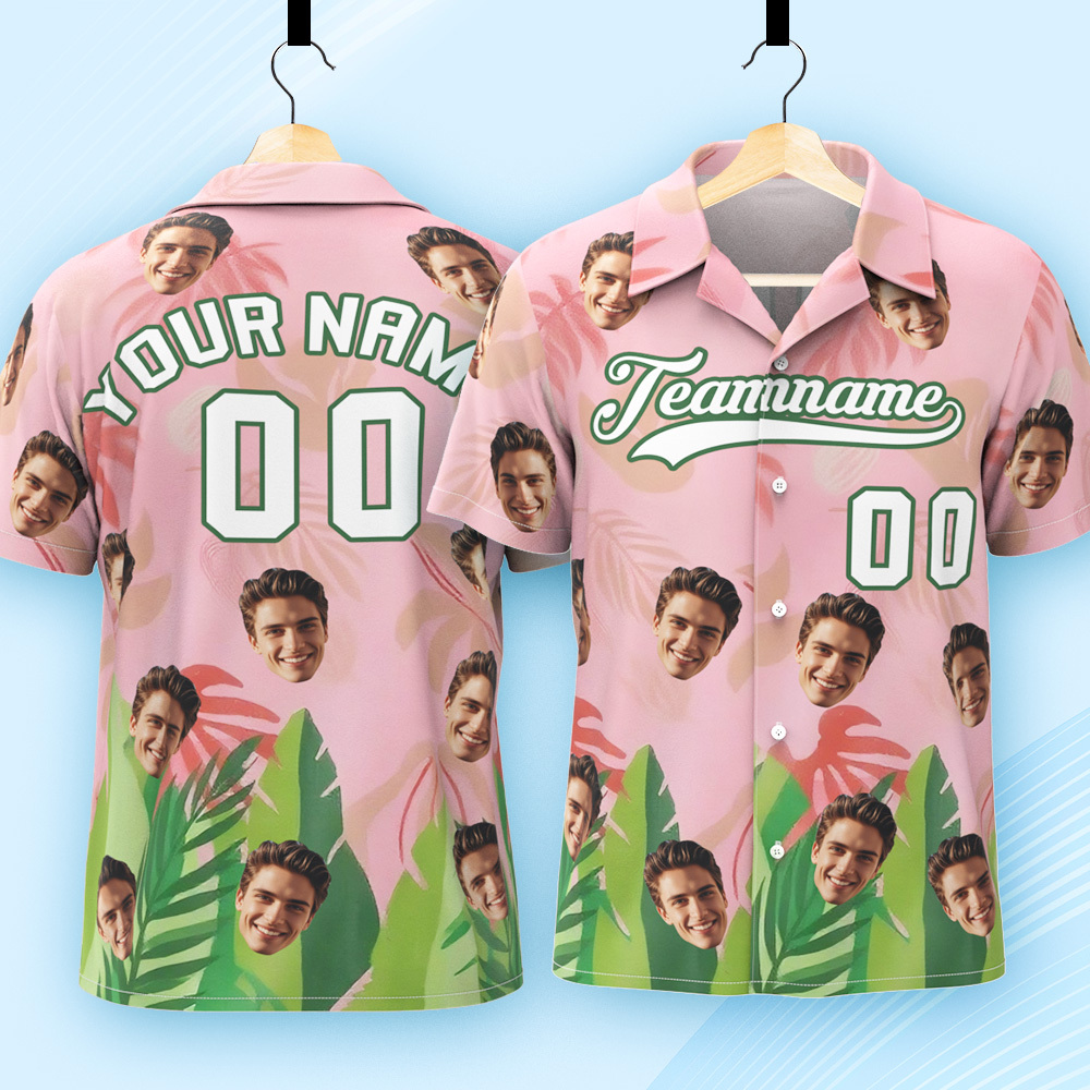 Custom Summer Tropics Hawaiian Shirt Personalized Name & Number Beach Shirt - makephotopuzzleuk