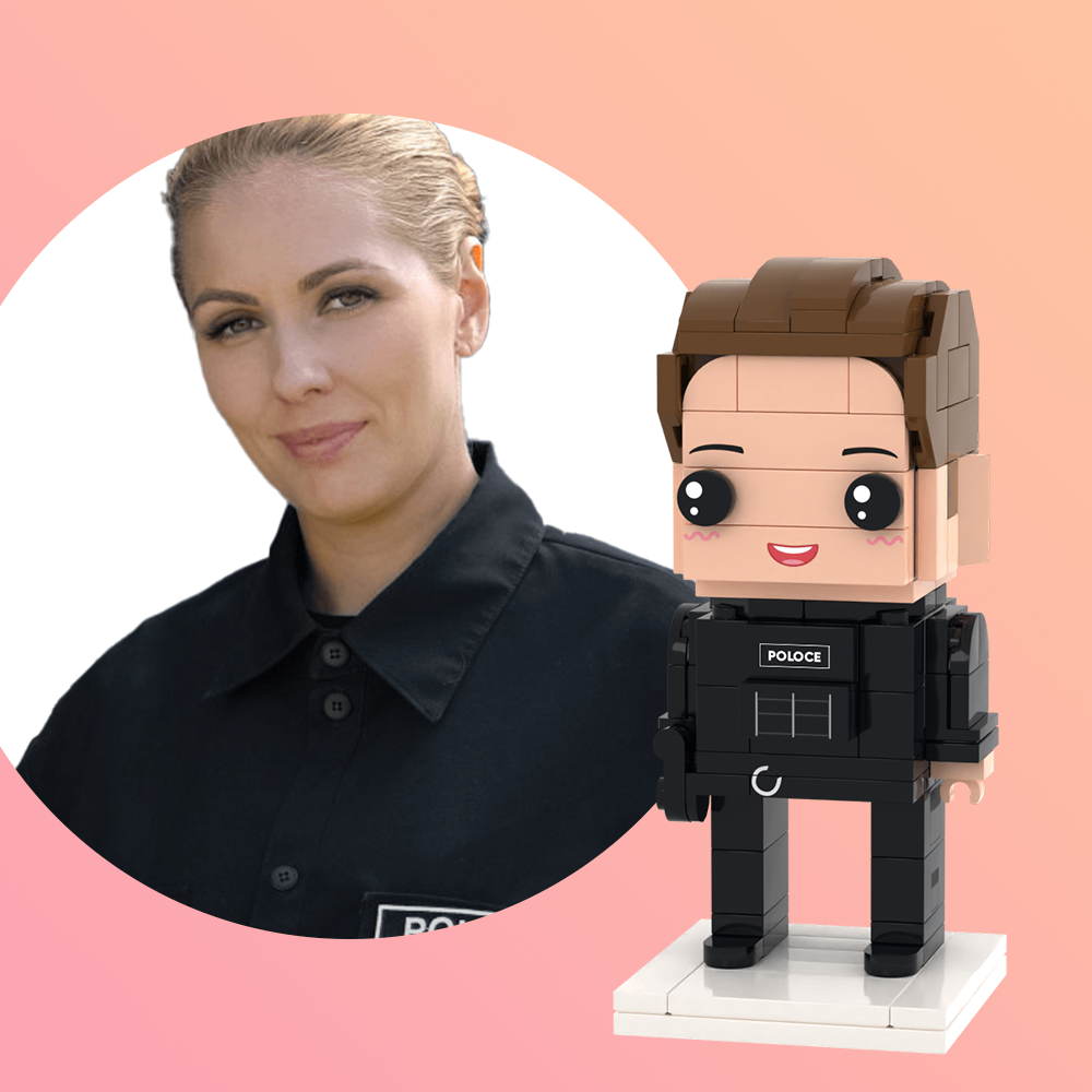Fully Body Customizable 1 Person Detailed Version Custom Brick Figures Small Particle Block Toy Policewoman
