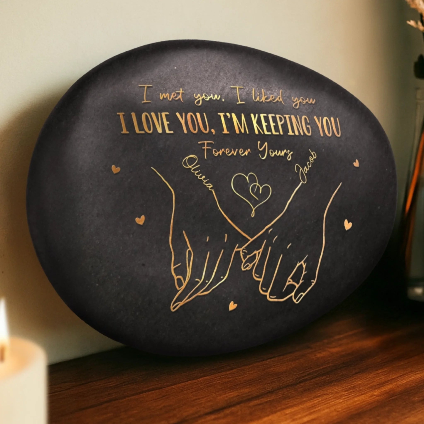 Custom Printed Rock Personalized Anniversary Wedding Gifts For Husband And Wife, Him And Her - makephotopuzzleuk