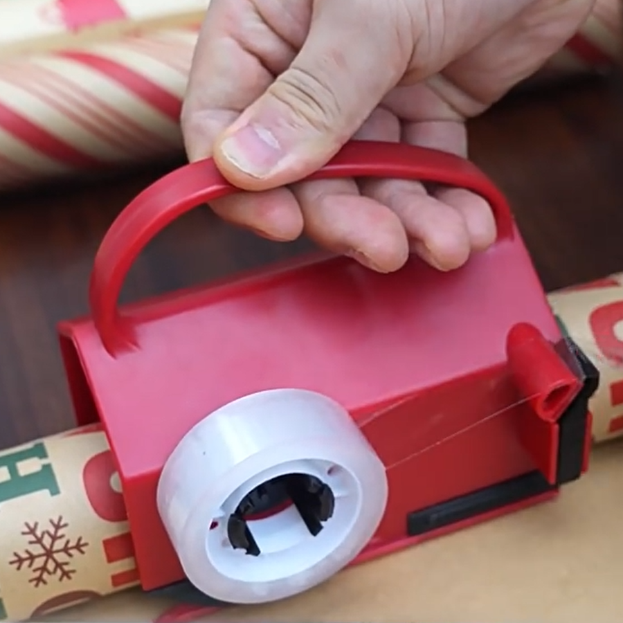Wrapping Paper Cutter & Tape Dispenser, Dual Use Holiday Gift Wrap Cutter Tool Paper Roll Holder Tube - makephotopuzzleuk