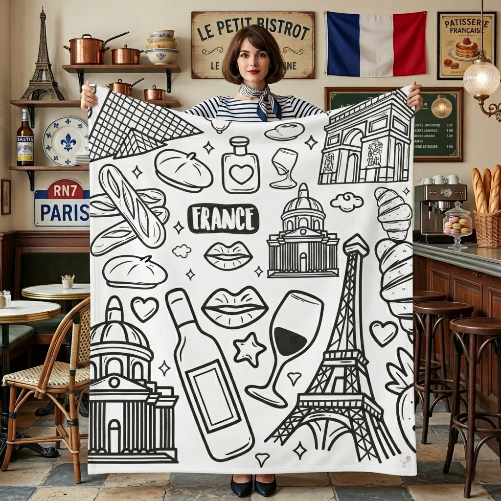 DIY Drawing Blanket with Optional 24 Colors Markers, Color Art Blanket Washable Blankets, Christmas Coloring Blankets for Adults - makephotopuzzleuk