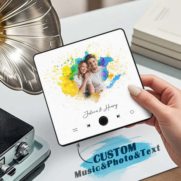 Personalized  Photo Music Fridge Magnet Christmas Gifts for Lovers Personalized Music Magnets Can Play Songs Christmas Gift - makephotopuzzleuk