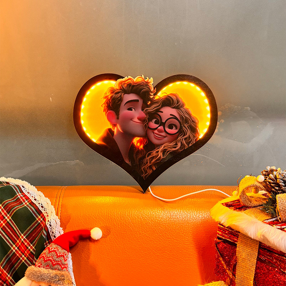 Valentine's Day Gifts Personalized Heart Photo Cartoon Portrait Frame