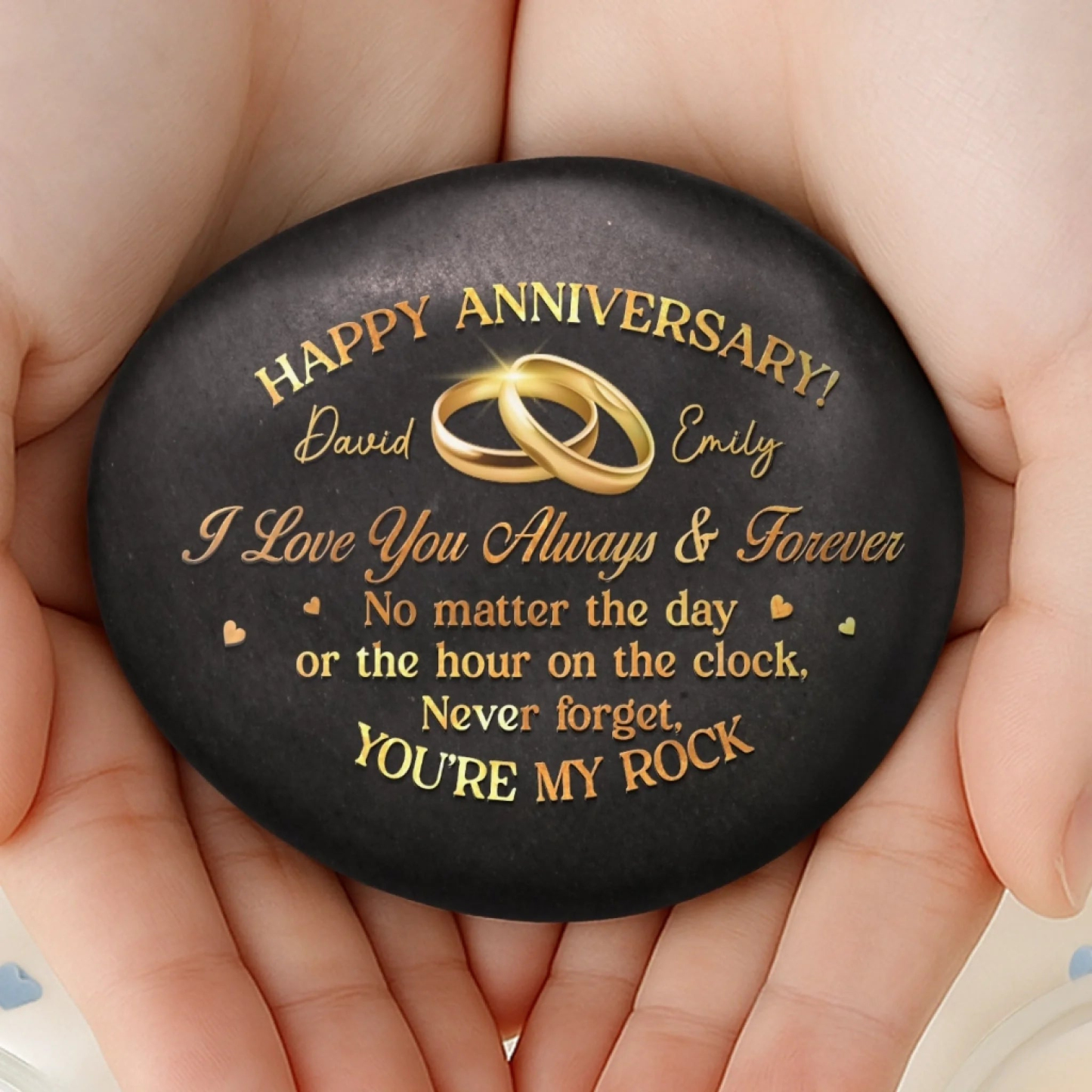 Custom Printed Rock Personalized Anniversary Wedding Gifts For Husband And Wife, Him And Her - makephotopuzzleuk