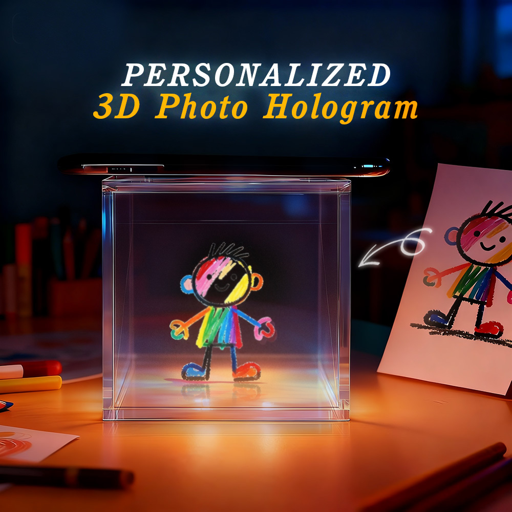 Hologram-Style 3D Display Crystal-Clear Floating  Effect Cartoon Character - makephotopuzzleuk