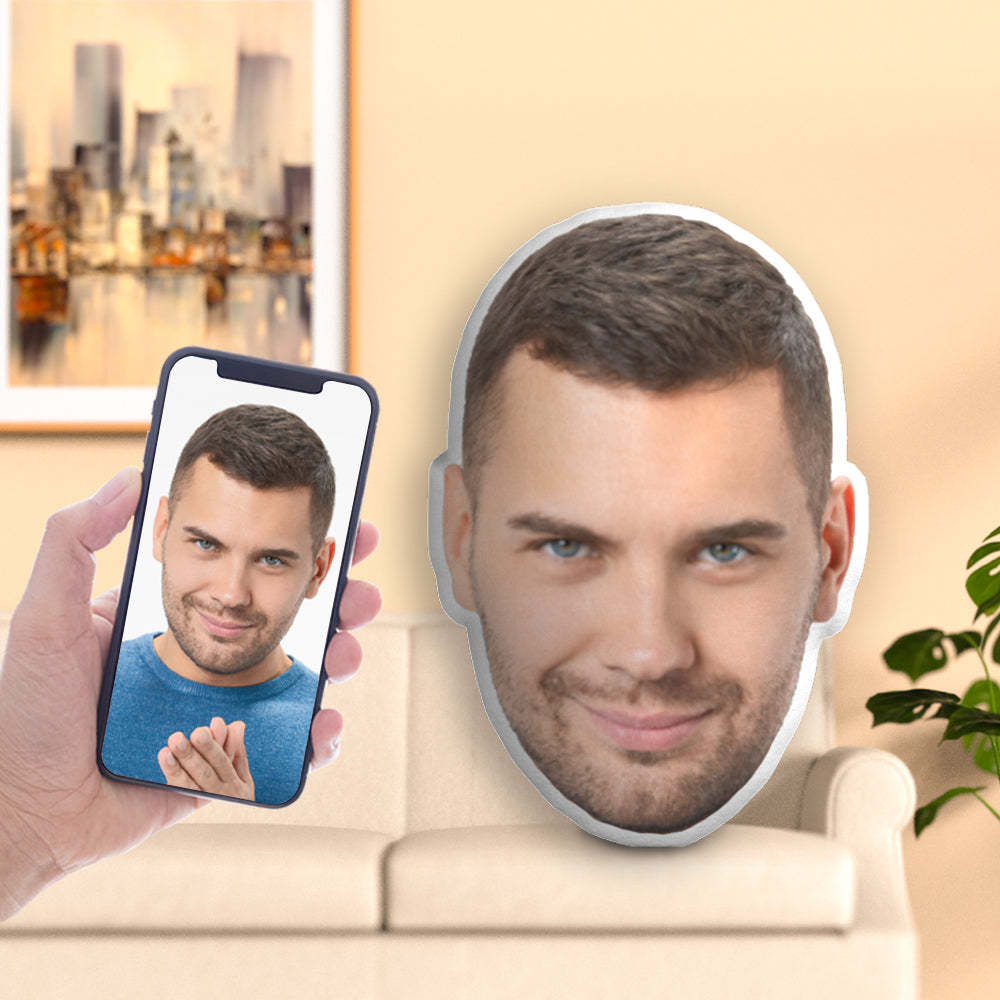 Gift For Men Custom Face Pillow Personaized 3D Pillow Photo Pillow Photo Gifts - makephotopuzzleuk