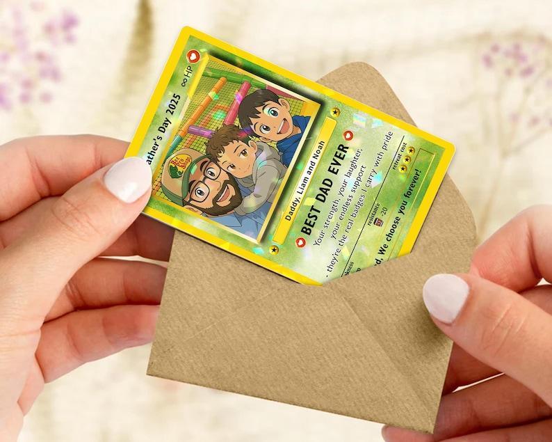 Personalized Father's Day Trading Cards, Custom Photo Art Card, Best Dad Wallet Card, New Dad Gift, Fathers Day Gift From Kids, Gift For Dad
