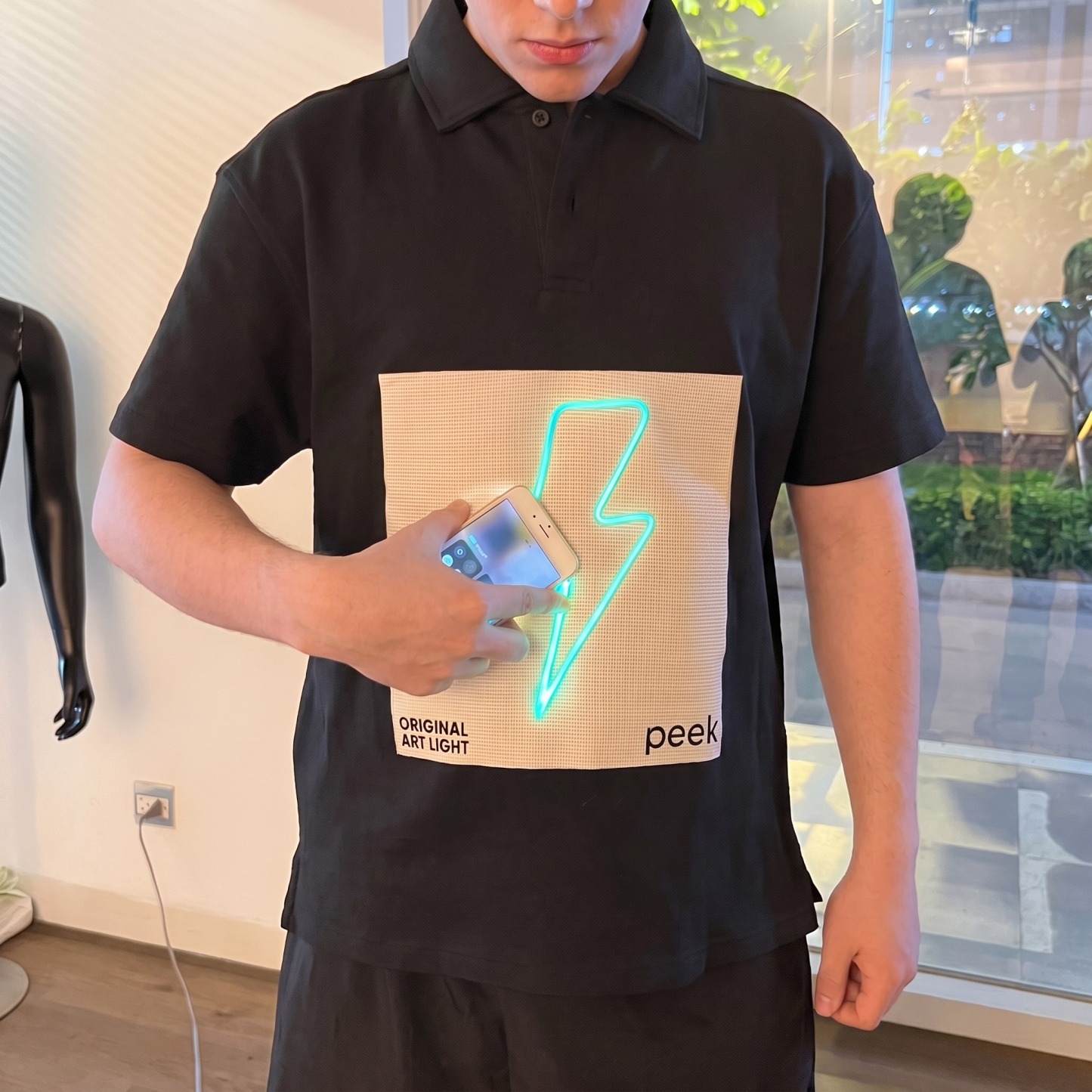 Glow In The Dark Anime T-Shirt for Birthday Gift – Interactive LED Light Tee for Gamers & Otaku Fans