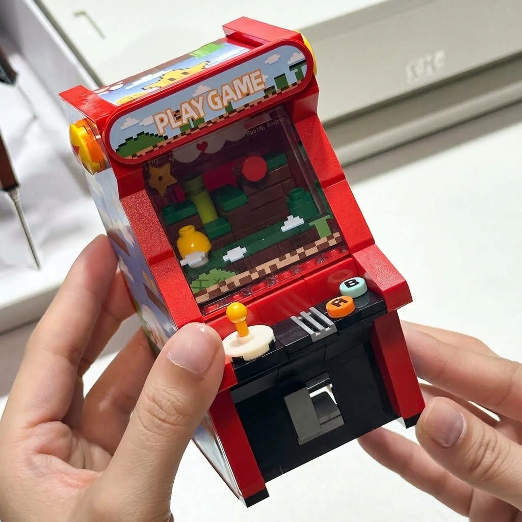 90s Retro Game Machine Building Blocks, DIY Retro Record Player Building Blocks