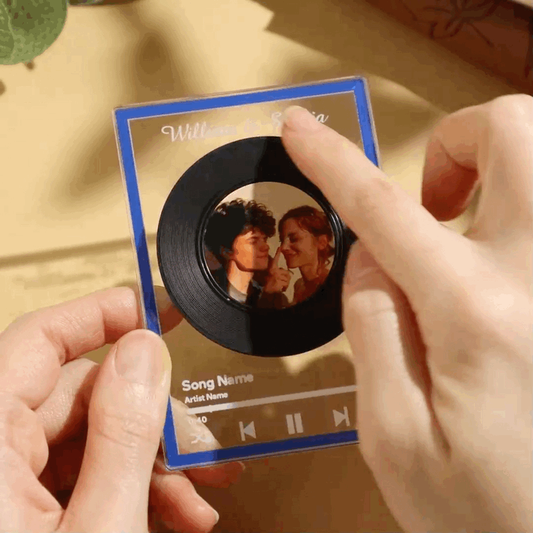 Personalized NFC Vinyl Record Plaque Rotatable Vinyl Record Music Plaque Gift for Lover - makephotopuzzleuk