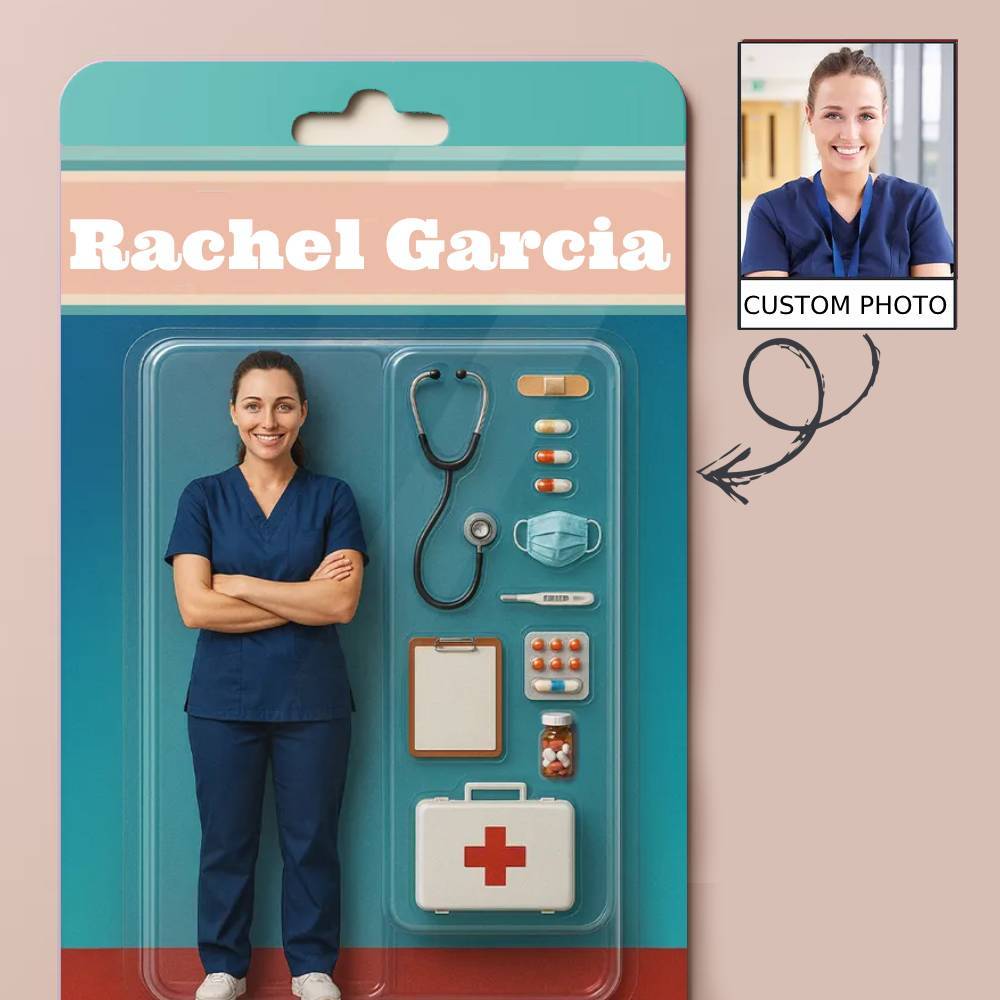 3D Effect Action Figure Pack Packaging Personalised Acrylic Car Hanger Gift for Mom