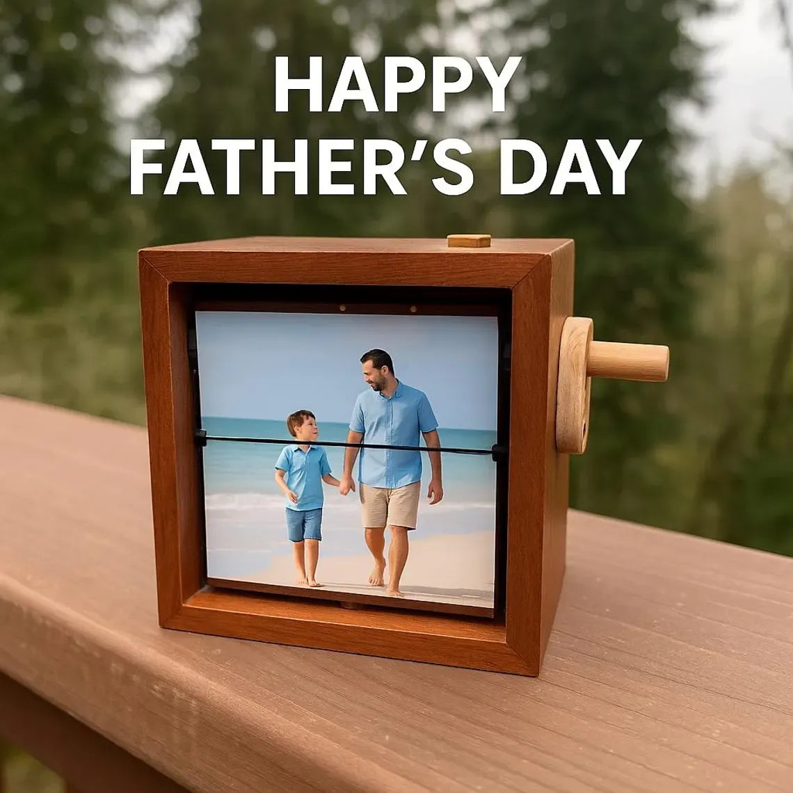 Custom Hand-Crank Flipbook Box Animation Machine Mechanical Hand-cranked Photo Album with Light Photo Cube Frame Creative Gift - makephotopuzzleuk