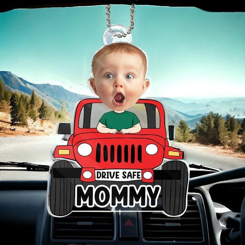 Gifts for Father Custom Car Photo Ornament For Dad, Drive Safe Daddy Car Hanger, Car Decor, Gift for Dad, Drive Safe Ornament, Daddy Gifts - makephotopuzzleuk