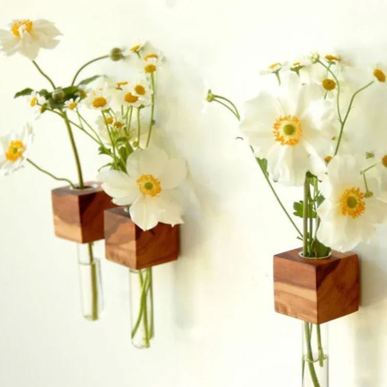 Magnetic Wooden Bud Vase: Flower & Plant Holders for Home Decor - Blooming Love On My Fridge - makephotopuzzleuk