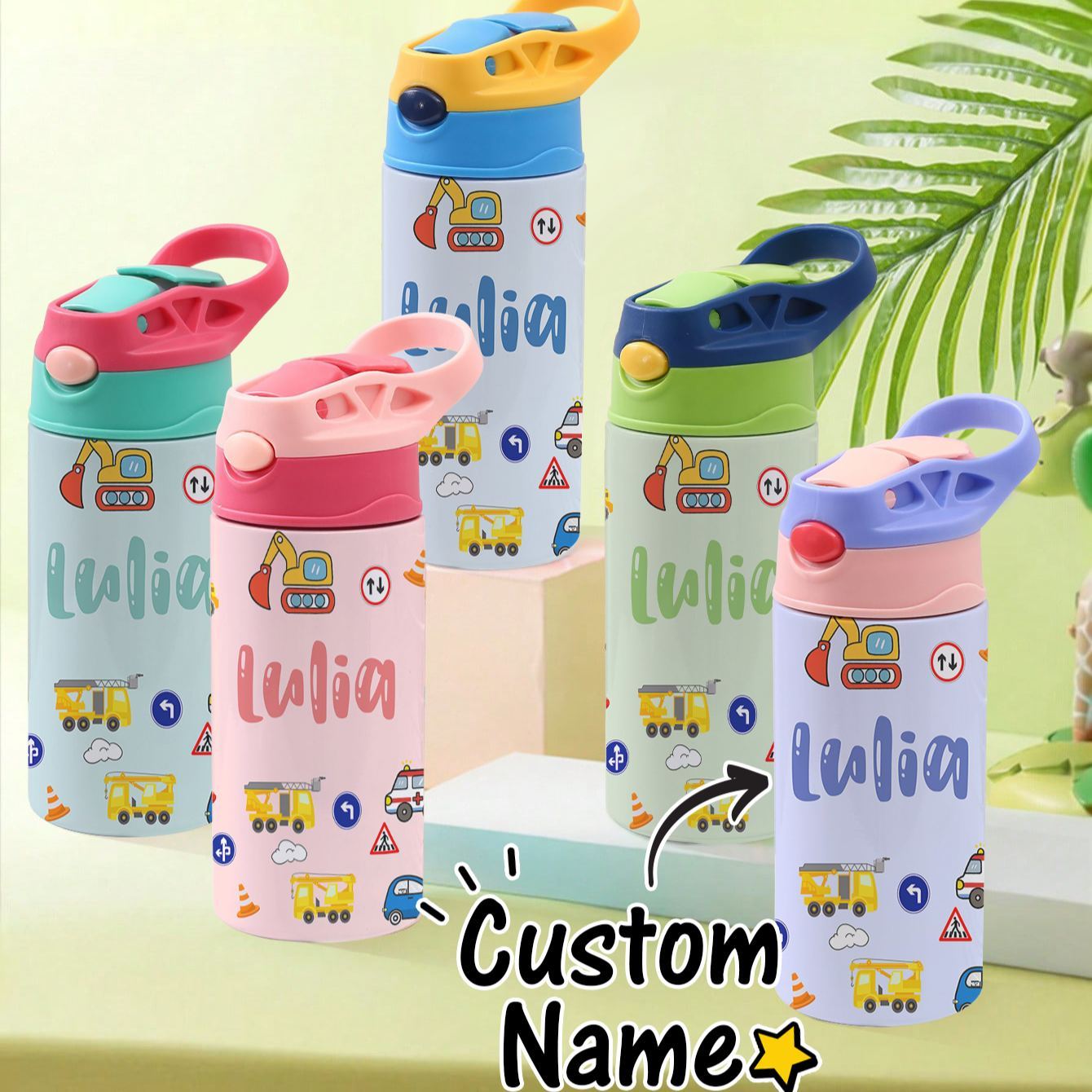 Custom Name Printed Kids Cute Water Bottle - Personalized Back To School Gifts For Kids - makephotopuzzleuk