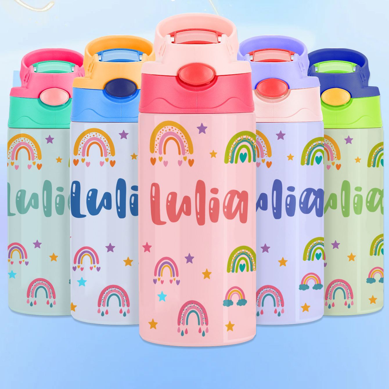 Custom Name Printed Kids Cute Water Bottle - Personalized Back To School Gifts For Kids - makephotopuzzleuk