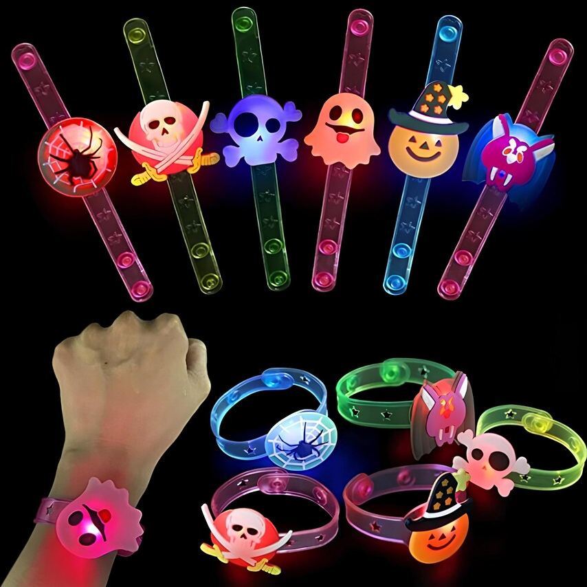 Halloween LED Ring Light Up Rings Halloween Toys Glow in The Dark Halloween Party Favors for Kids Adults LED Flash Rings - makephotopuzzleuk