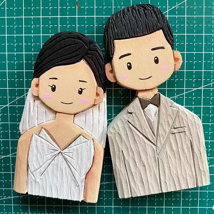 Custom Wooden Single-Person Photo Figurine Personalized Flat or 3D Handmade Miniature Figure - makephotopuzzleuk
