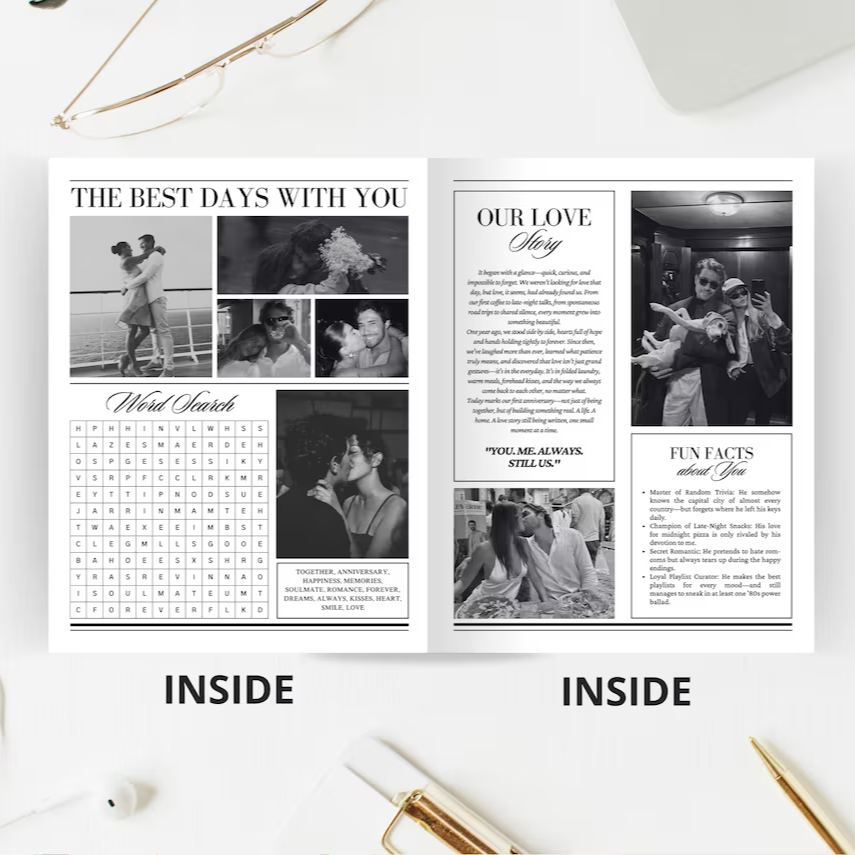 Personalized Newspaper for Couple's LOVE STORY on Valentine's Day
