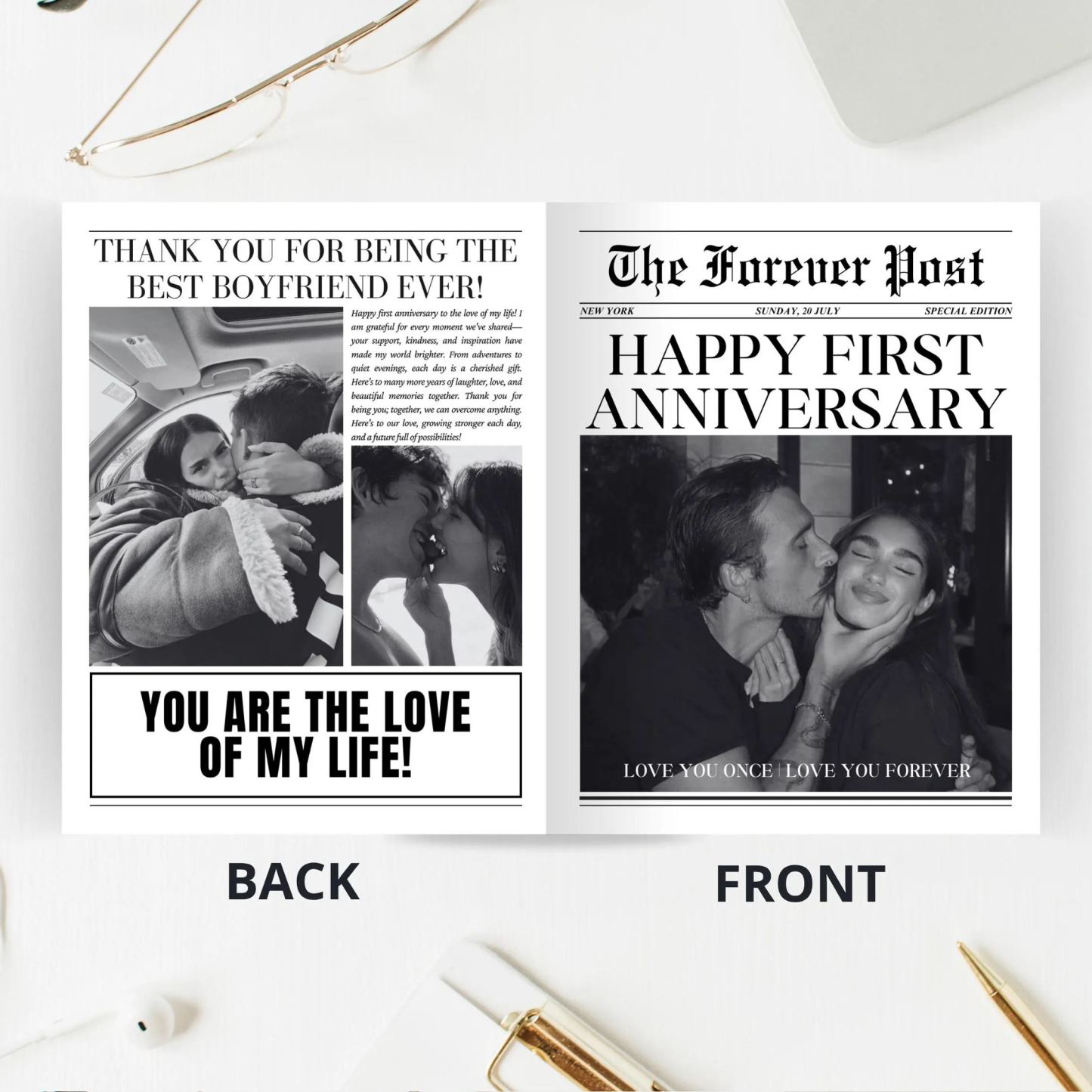 Personalized Newspaper for Couple's LOVE STORY on Valentine's Day