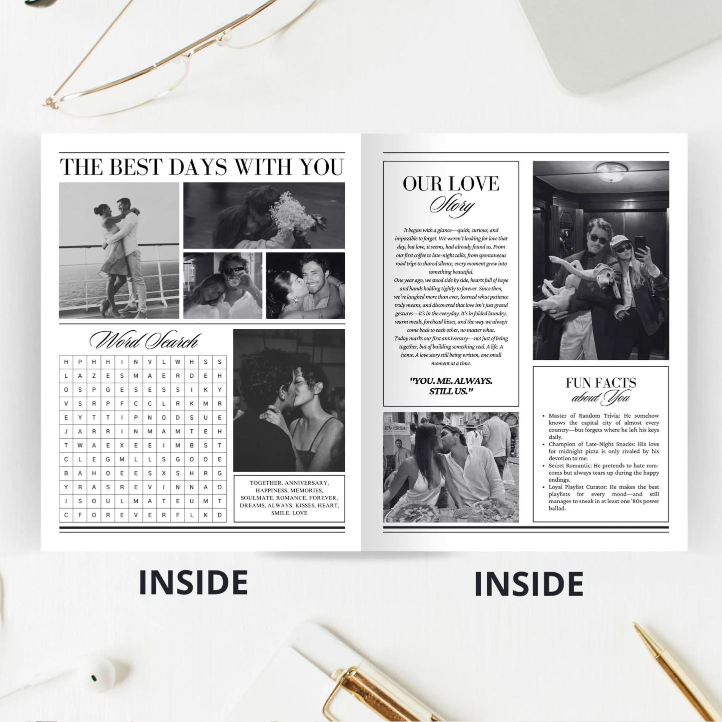 Personalized Newspaper for Couple's LOVE STORY on Valentine's Day
